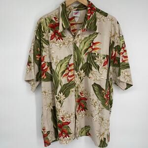 Vintage Speedo Shirt Men’s XL Hawaiian Floral Rayon Vacation Beach Resortwear